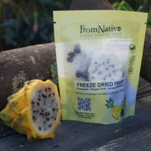 Snacks liofilizados de frutas: agraz, pitahaya y piña x 30g